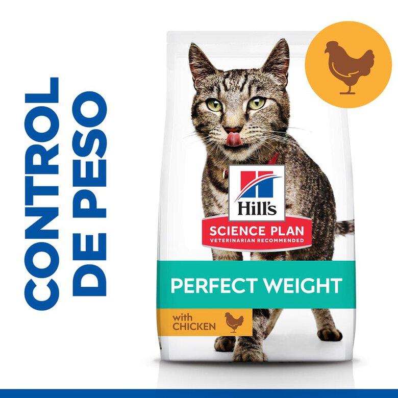 Hill's Science Plan Perfect Weight Adult pollo pienso para gatos, , large image number null